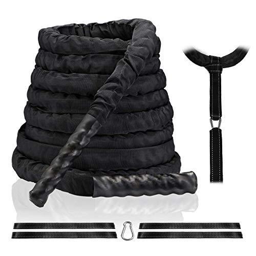 Colfit Battle Ropes with 本物保証 Anchor kit - Upgraded Durable 安価 Workout Cover Core for Rope Poly Tr Heavy Dacron Protective Strength
