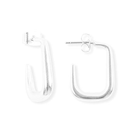 ファッションの Lucky Brand Small Rectangle Hoop Earrings, Silver, One Size (JWEL4767)好評販売中 イヤリング