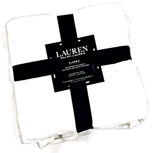 配送員設置 White Snow | Blanket Bed Monogram Micromink Full/Queen Luxury Lauren Ralph | Soft【並行輸入品】 Luxuriously 毛布、ブランケット