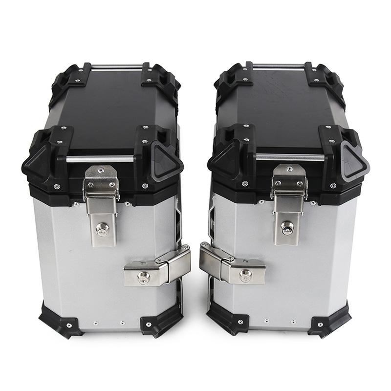 送料無料 バイク用サイドボックス 左右セット(片側38L) アルミ製 普通