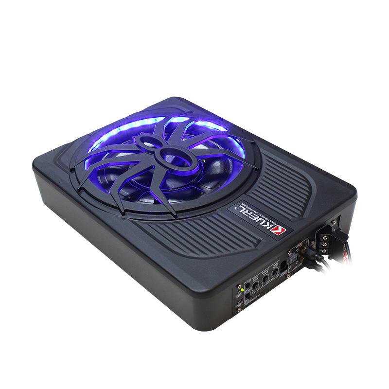 送料無料 10インチ 800W スリムアクティブトラックサブウーファー 青色