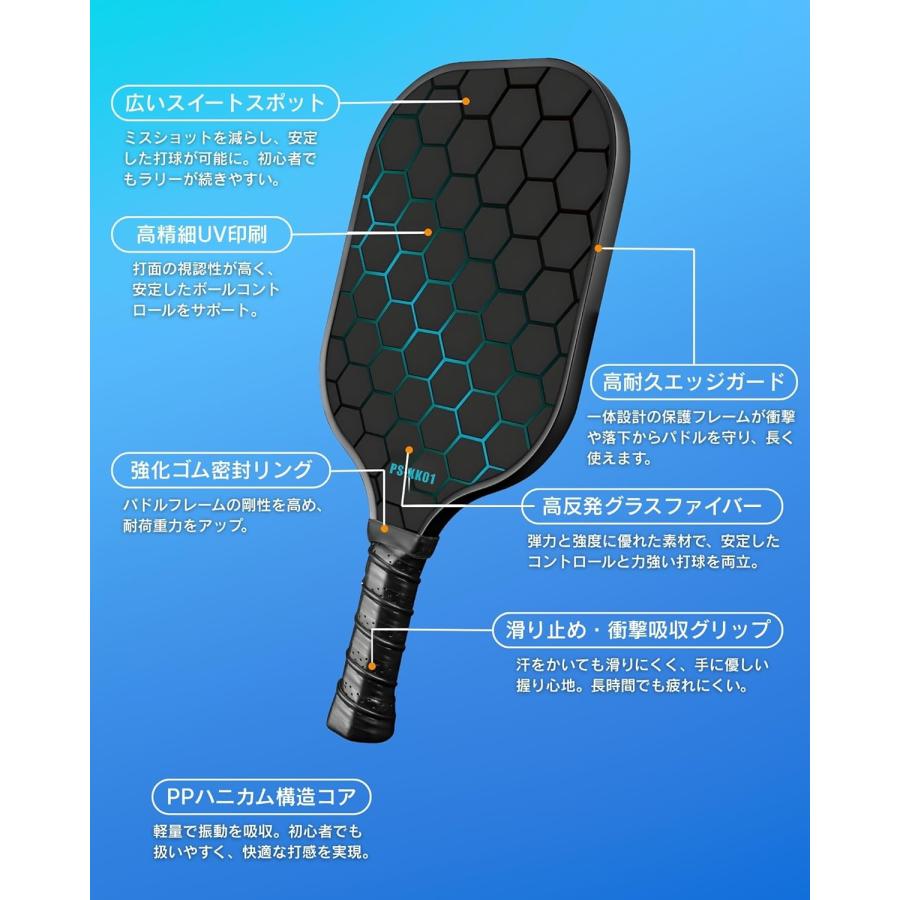 送料無料 ピックルボールパドル ピックルボール セット（パドル2本+