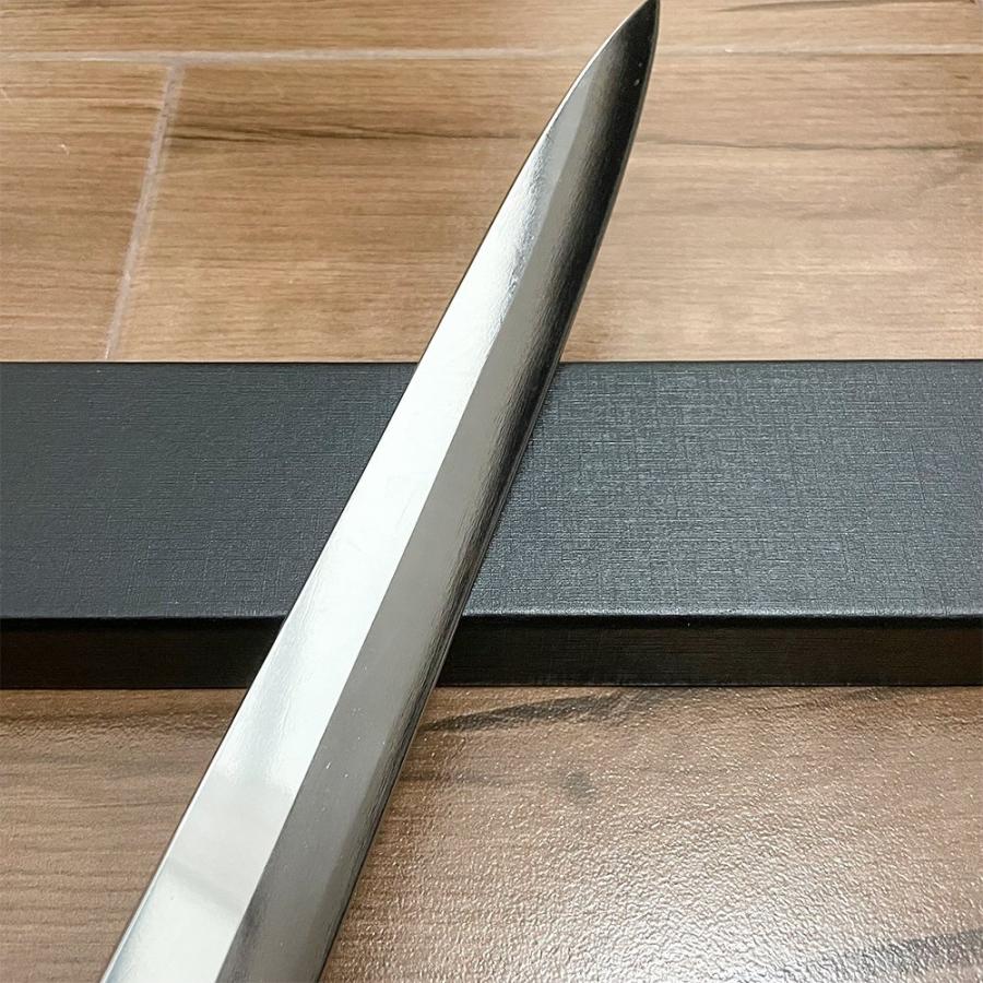 送料無料 即納 風刃 柳刃包丁 9寸 V金10号 刺身包丁 和包丁牛刀 黒檀黒水牛角八角柄 全長425mm 刃渡り270mm 硬度約HRC61 NK25A02の画像