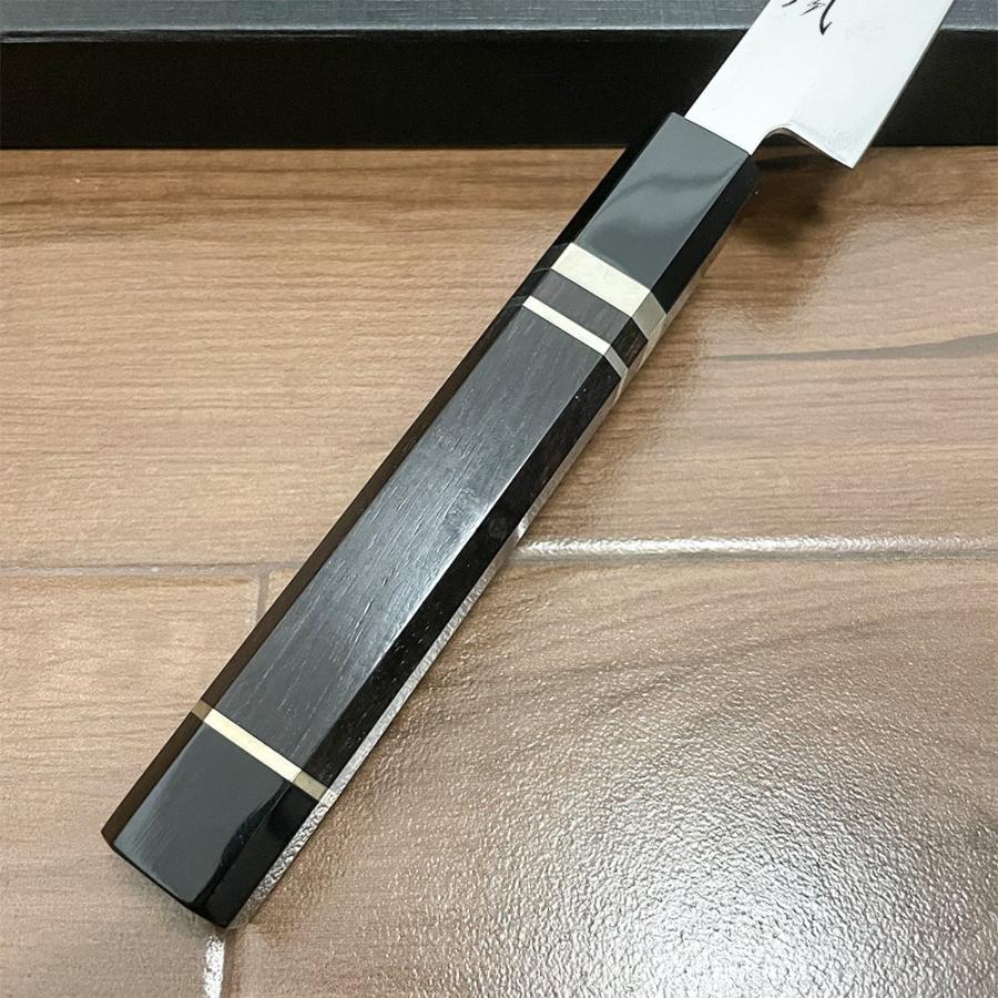 送料無料 即納 風刃 柳刃包丁 9寸 V金10号 刺身包丁 和包丁牛刀 黒檀黒水牛角八角柄 全長425mm 刃渡り270mm 硬度約HRC61 NK25A02の画像