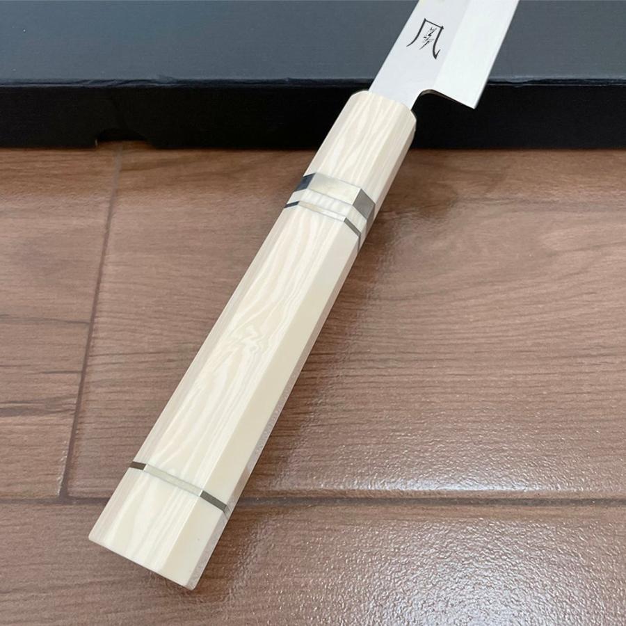 送料無料 即納 風刃 柳刃包丁 9寸 V金10号 刺身包丁 真空焼き入れサブゼロ処理 和包丁牛刀 人工象牙八角柄 刃渡り270mm 硬度約HRC61 NK25A05の画像
