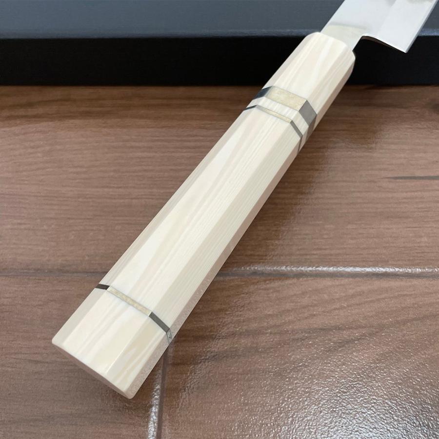 送料無料 即納 風刃 切付包丁 9寸 V金10号 刺身包丁 柳刃包丁 真空焼き入れサブゼロ処理 人工象牙八角柄 刃渡り270mm 硬度約HRC61 NK25B01の画像