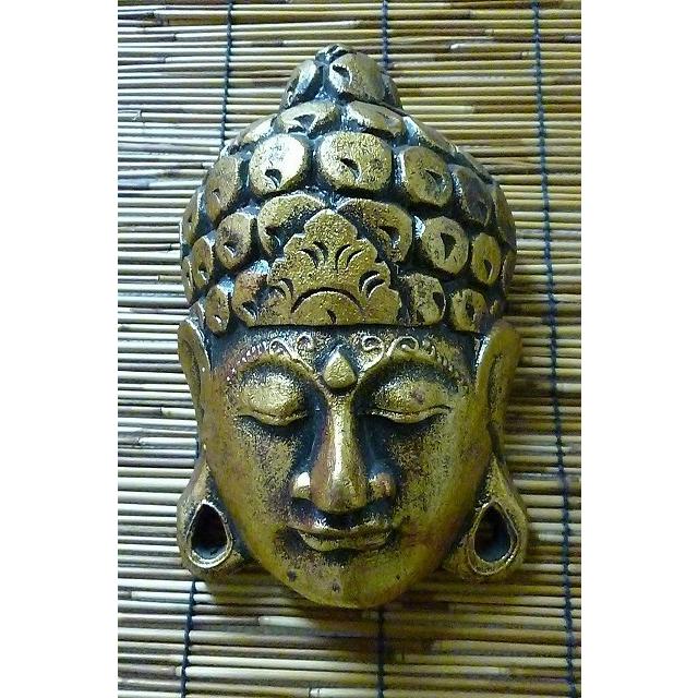 10%OFF 壁掛けブッダヘッド 木彫り神様 仏陀壁飾り ブッダ顔