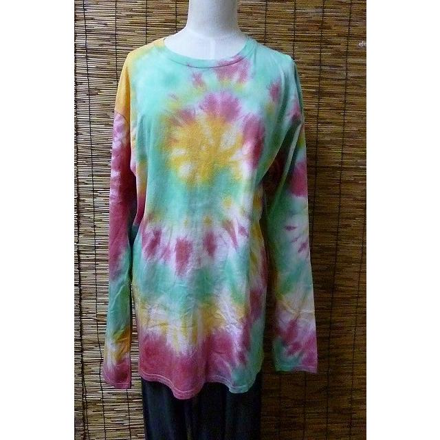 長袖Tシャツ タイダイ XL カラフルカラー しぼり ロングスリーブT