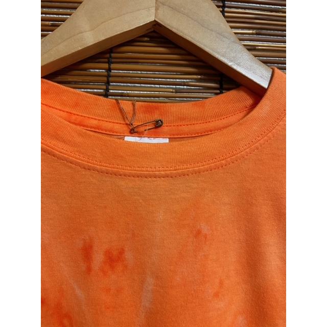 タイダイTシャツ しぼりオレンジ S 38 ブリーチ 柄Tシャツ 個性的T