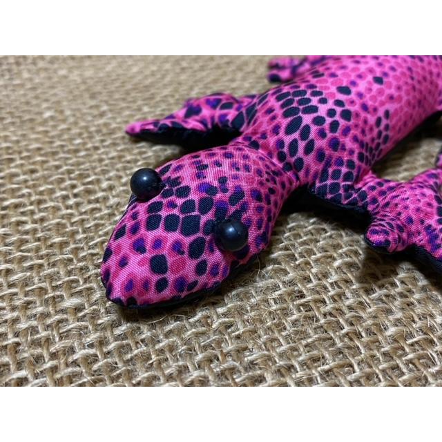 ヤモリ置物 サンドヤモリ大 ピンク系 トカゲ 爬虫類置物 爬虫類