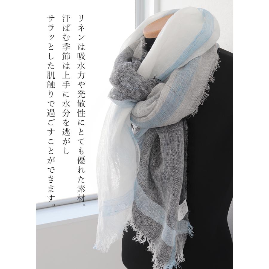 リネン 100 % ガーゼ ストール 麻 生地 夏用ストール 春 夏 秋 用 全6