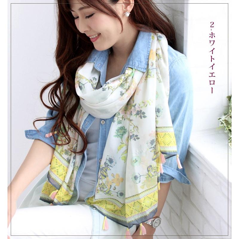 大判 ストール レディース 春 夏 秋 用 花 フラワー 柄 全4色 a1