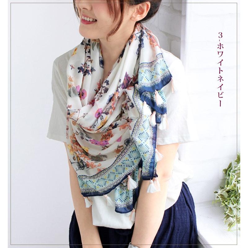 大判 ストール レディース 春 夏 秋 用 花 フラワー 柄 全4色 a1