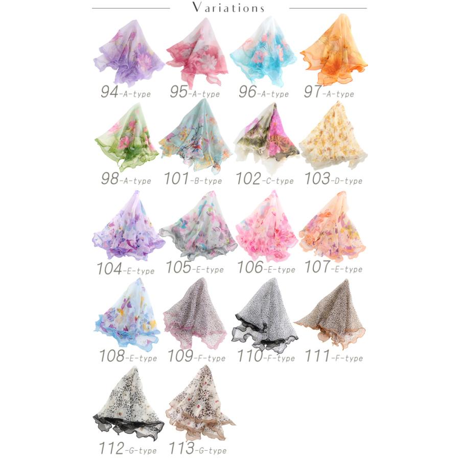 シフォン スカーフ レディース 春 夏 用 シルク 絹 混 花 シフォン スカーフ レディース 春 夏 用 シルク 絹 混 花