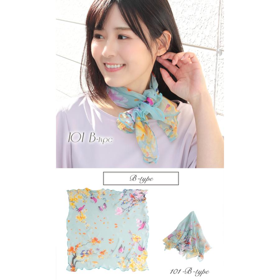 シフォン スカーフ レディース 春 夏 用 シルク 絹 混 花 シフォン スカーフ レディース 春 夏 用 シルク 絹 混 花