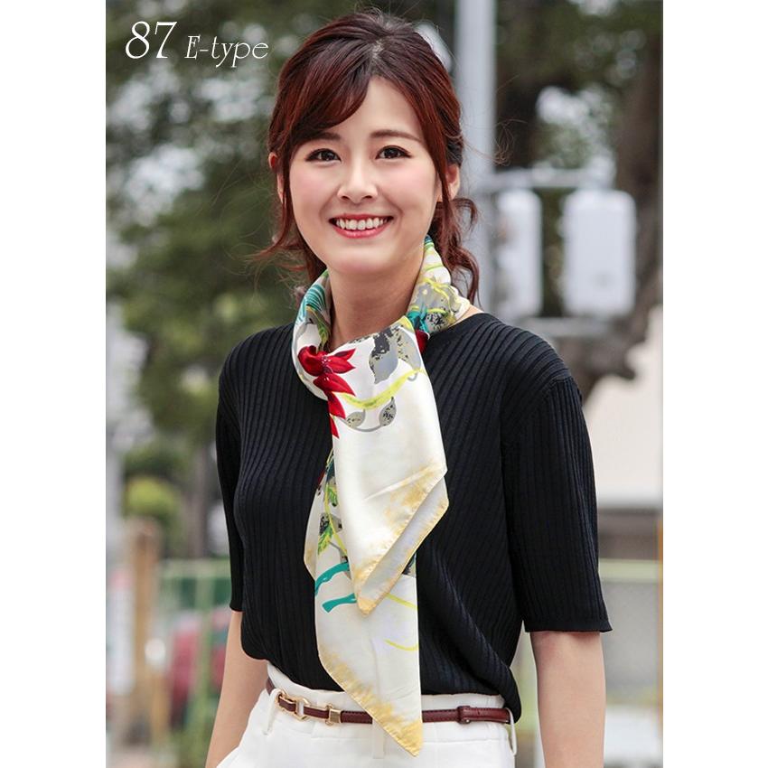 シルク タッチ スカーフ レディース 春 夏 秋 冬 用 サテン 生地 馬