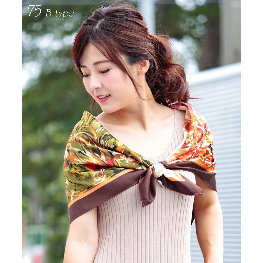 シルク タッチ スカーフ レディース 春 夏 秋 冬 用 サテン 生地 馬