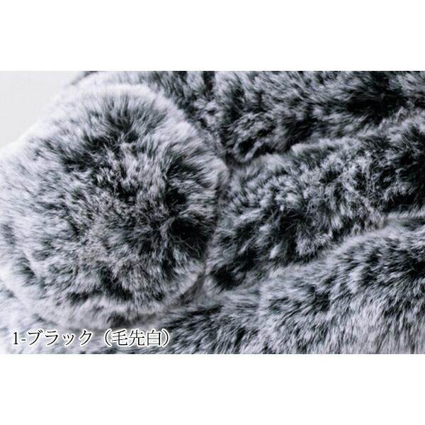 ファー マフラー ブラックとホワイトのグラデーション