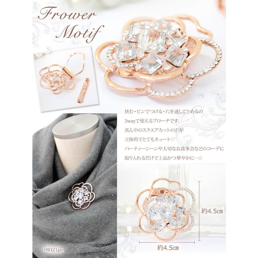 スカーフクリップ レディース ストール クリップ ブローチ ピン 3way