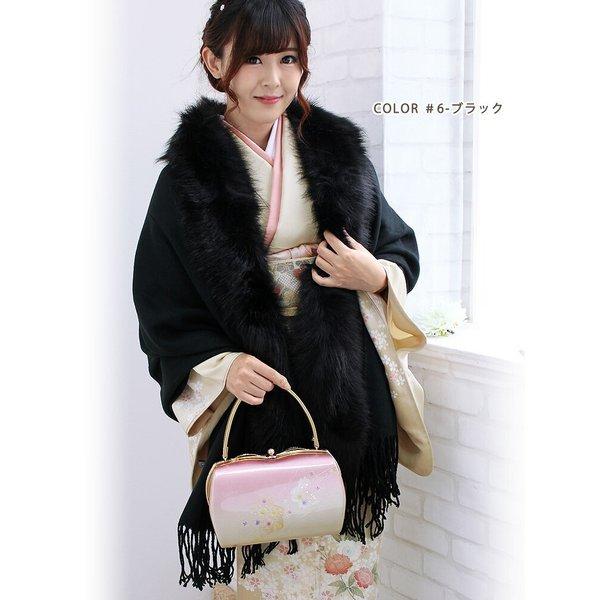 値下げ！【新品・未開封】箱付き ファー ショール ファー 付き ストール ショール 大判 厚手 レディース 冬 用