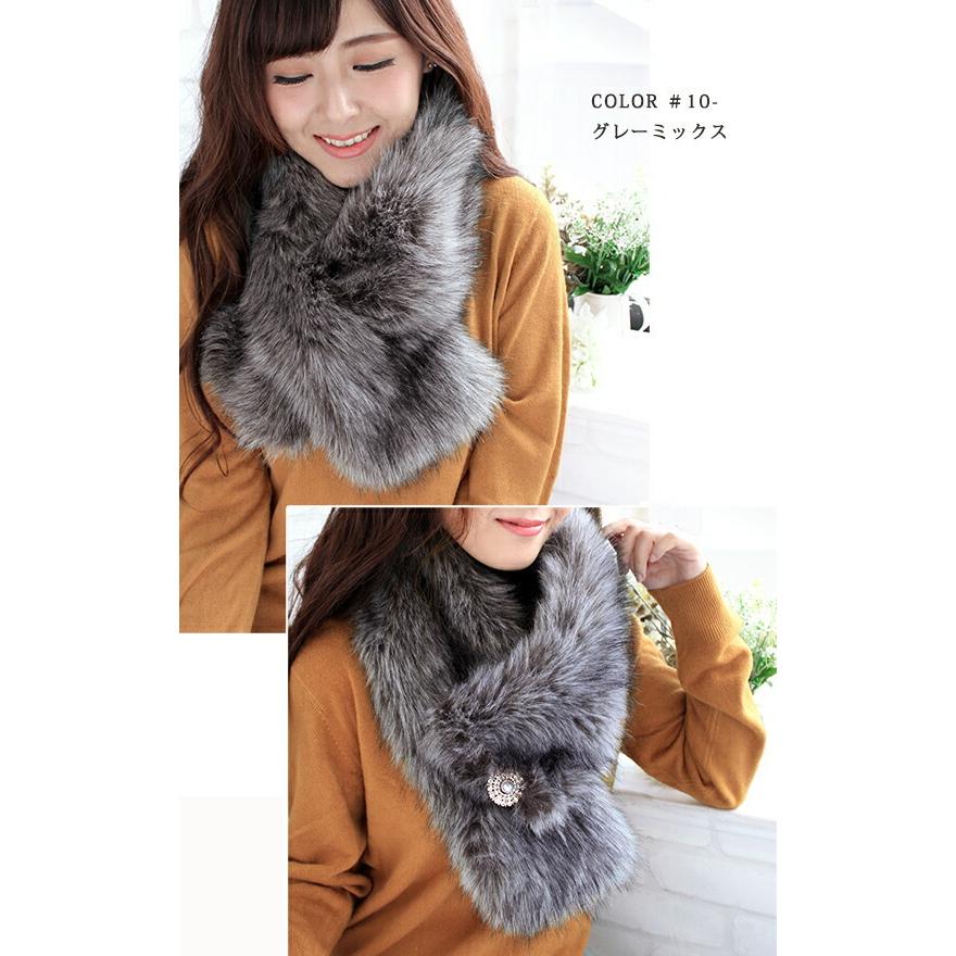 ルネ　シュシュ付ティペット(レッキスファー)【未使用】 ルネ シュシュ付ティペット(レッキスファー)【未使用】 - メルカリ