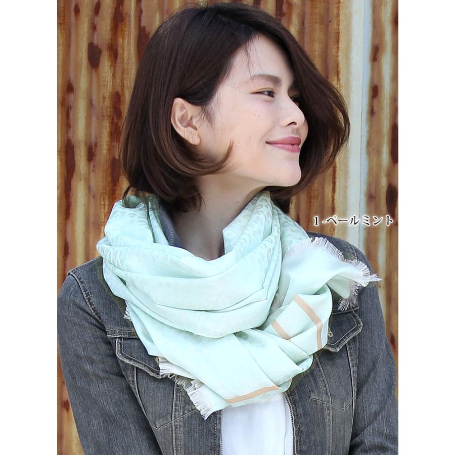 大判 ストール レディース 春 夏 秋 用 ジャガード 織り 無地 全10色