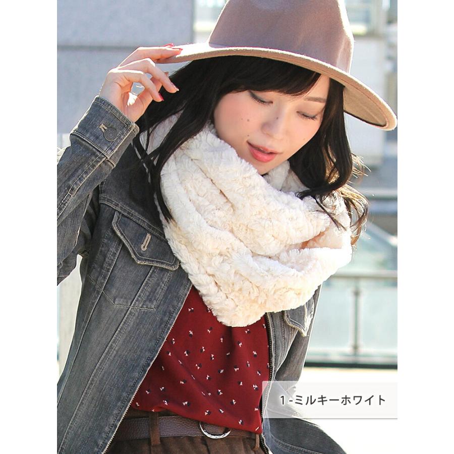 ベージュ シープスキン スヌード ファー スヌード レディース メンズ 冬 用 フェイクファー 輪っか状