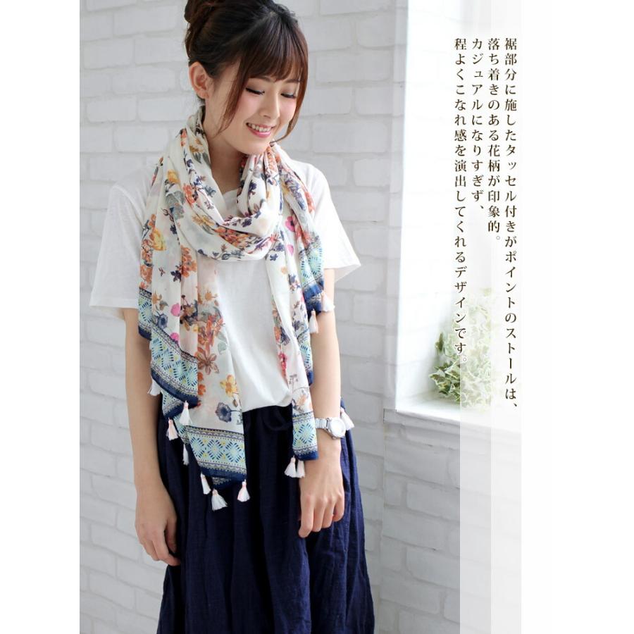 大判 ストール レディース 春 夏 秋 用 花 フラワー 柄 全4色 a1