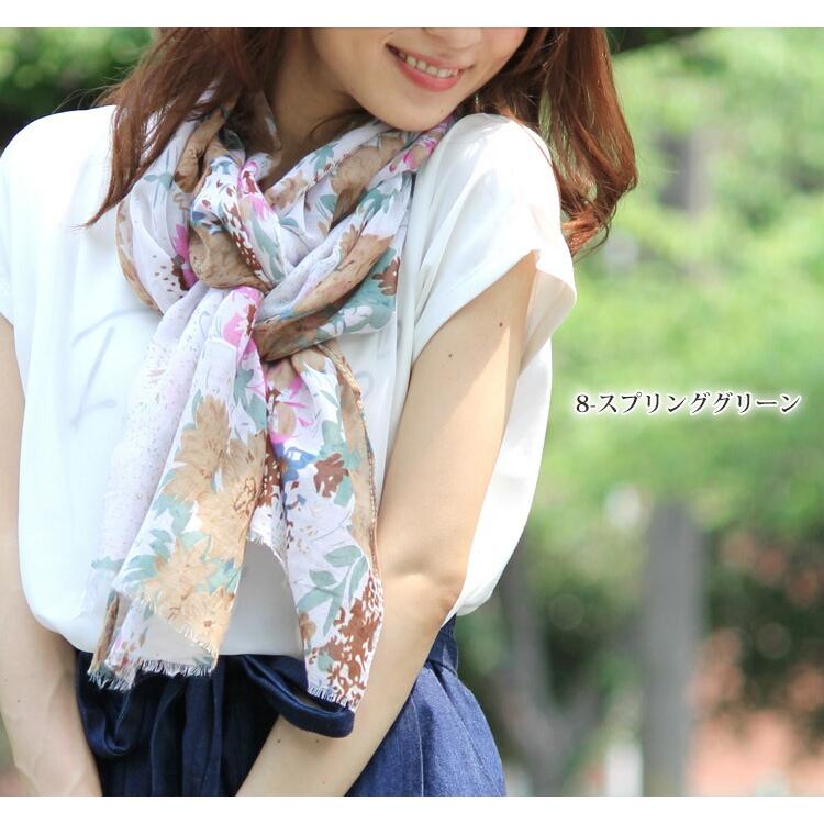 ストール スカーフ レディース 春 夏 秋 用 レーヨン 100 % 花柄