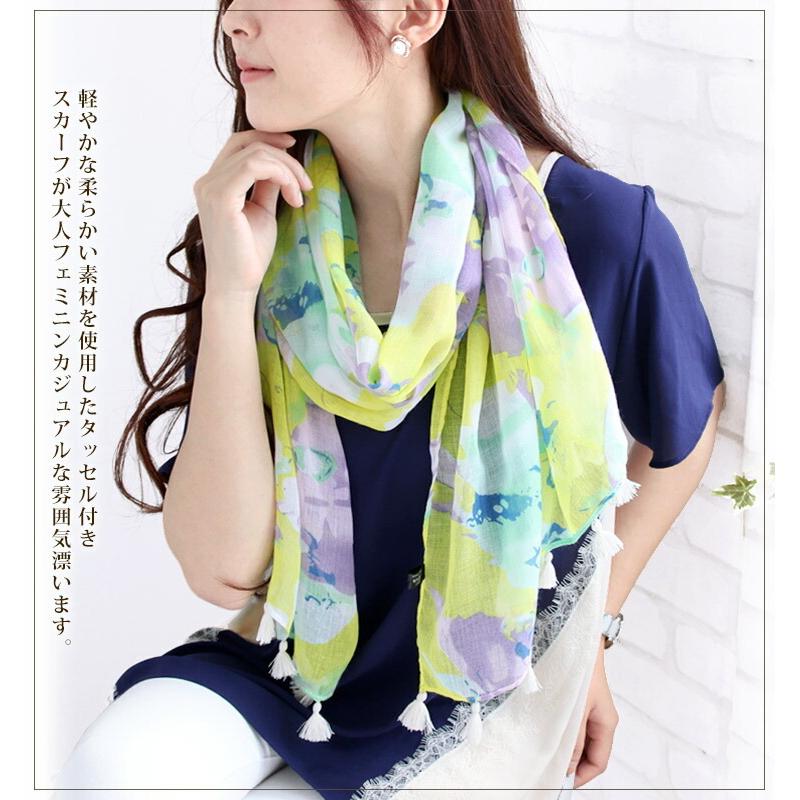 ストール スカーフ レディース 春 夏 秋 用 レーヨン 100 % 花柄