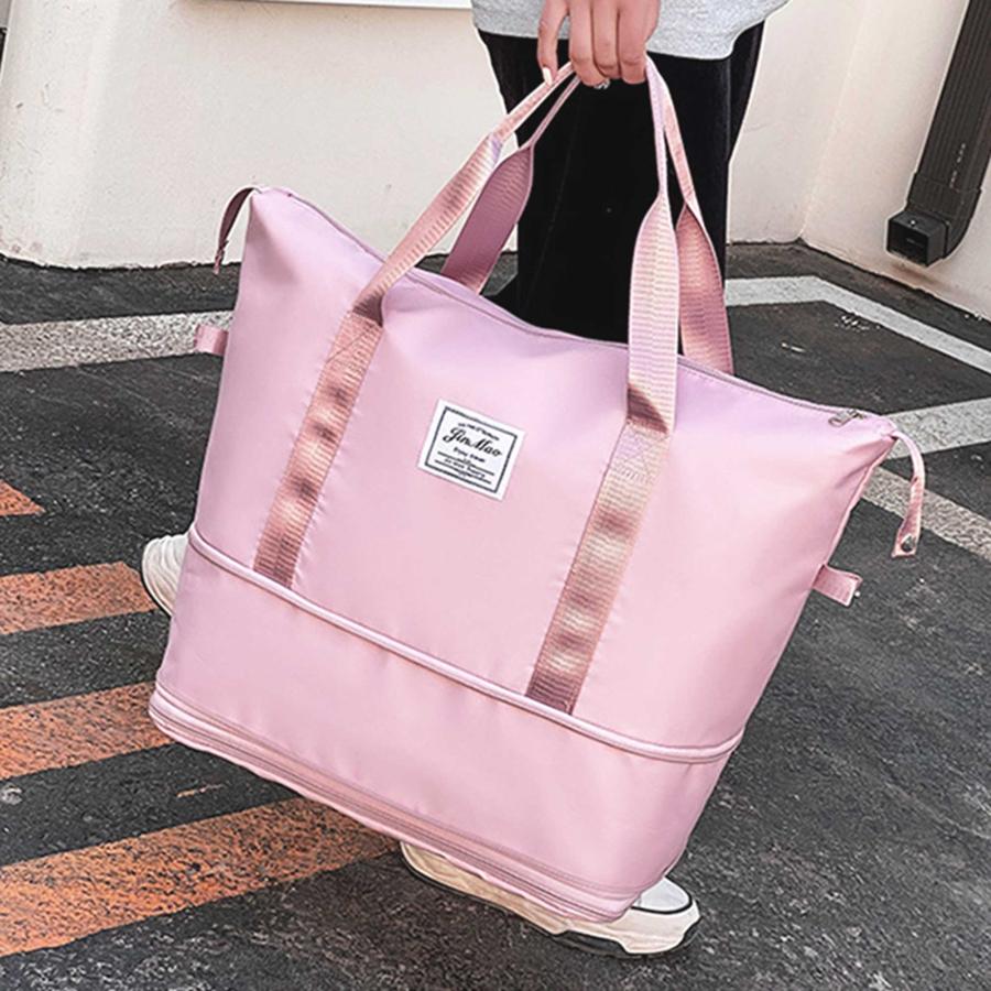 happylaladream トートバッグ スポーツバッグ 旅行バッグ お買い物バッグ 2段拡張可 フィットネスジム 大容量 防水 軽量