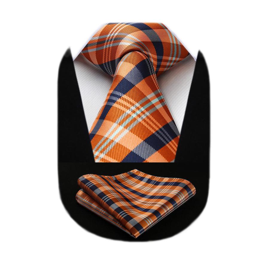 HISDERN メンズ ネクタイ セット ビジネス おしゃれ チェック柄