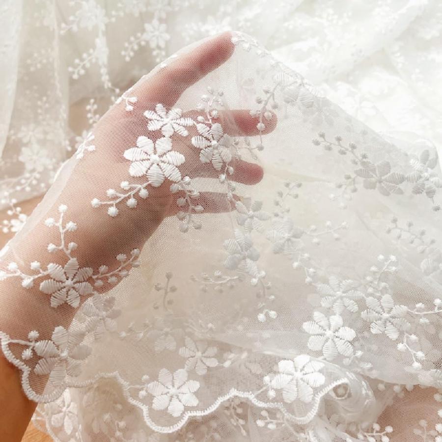siawadeky 花柄 レース生地 オーガンジー 立体刺繍 布 メッシュ siawadeky 花柄 レース生地 オーガンジー 立体刺繍 布 メッシュ