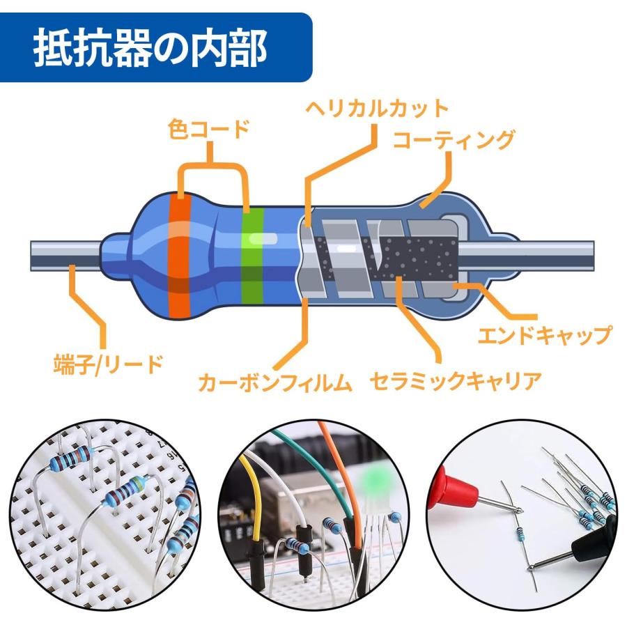 抵抗 セット 抵抗器 金属皮膜抵抗器 抵抗器キット 電子構造 基本部品