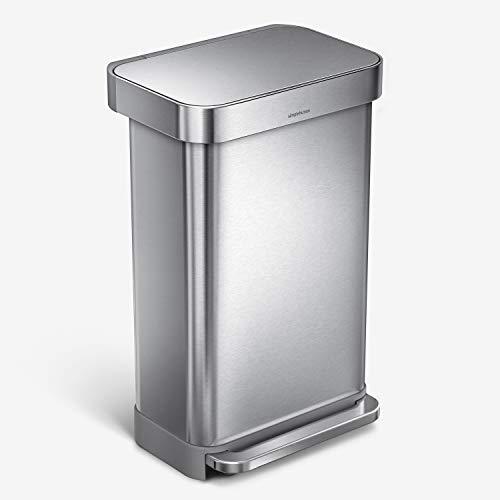 プレミア商品 Simplehuman レクタンギュラーステップダストボックス ライナーポケット付 45l シルバー Cw24 注目の Filtrasul Com Br