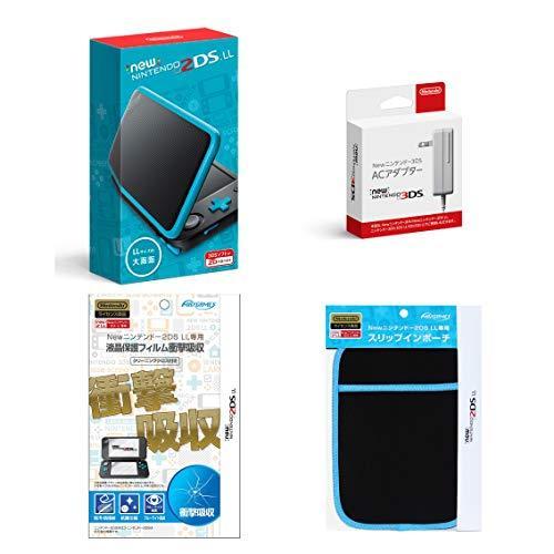 4点セット 本体 Acアダプター フィルム ポーチ 2ds Newニンテンドー2ds 本体 ニンテンドー3ds Ll Ll ブラック ターコイズ A B07kkn1rzj Lala3