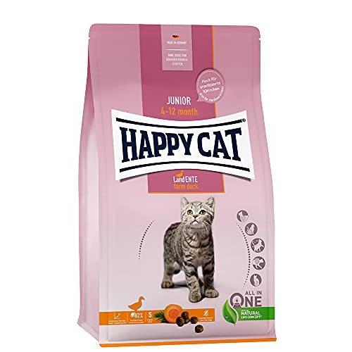プレミアム Happy Cat ハッピーキャット ジュニア ファーム ダック 平飼いの鴨 穀物不使用 子猫用 アレルギーケア 全猫種 Phコントロール グレインフリー 4kg 全国組立設置無料
