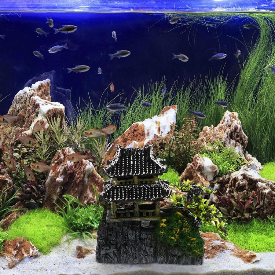 即日発送 レイアウト用品 Ledmomo アクアリウム 水槽オーナメント オブジェ 隠れ家 インテリア 水槽 飾り 遺跡 建物 観賞魚 熱帯魚 金魚 爬虫類に