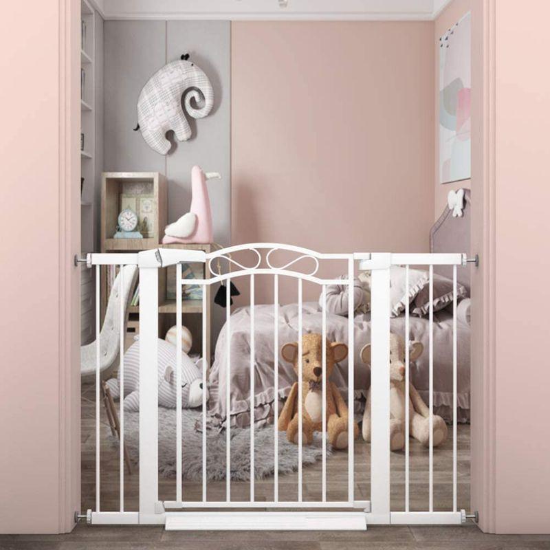 Mornyray ベビーゲート ベビーフェンス 突っ張り式 オートクローズ機能 ペットゲート セーフティー 安全ゲート 扉開閉式 ペット柵 ベビーゲート ベビーフェンス 突っ張り式 オートクローズ機能 ペットゲート セーフティー 安全ゲート 扉開閉式 ペット柵