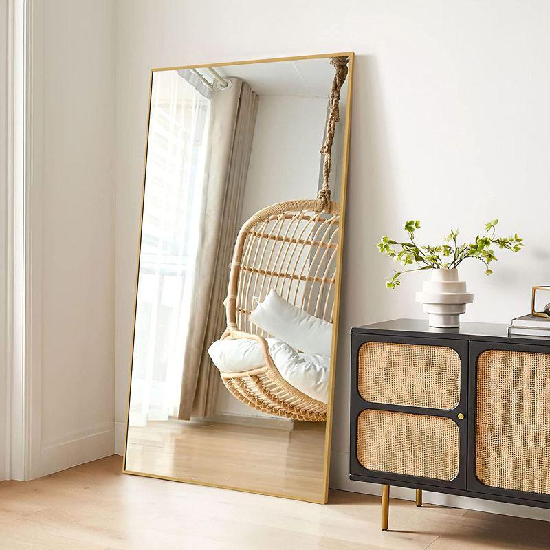 WEB限定】MiraHope 全身鏡 おしゃれ 全身ミラー 大きい (ゴールド