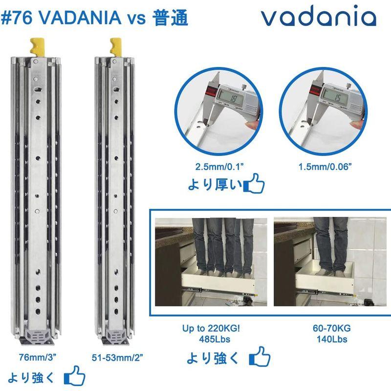 VADANIA　超重量用スライドレール　ロック付き　1400mm　VD2576　Duty引き出しスライド　Heavy　左右1セット　工業用