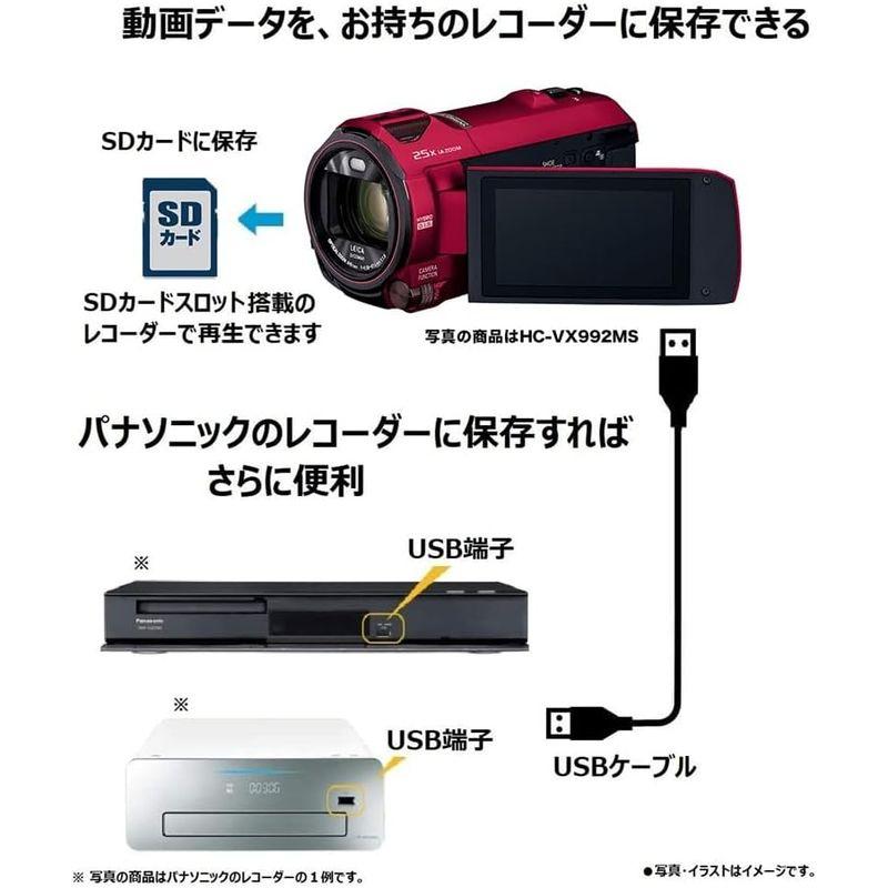 限定素材を使用 パナソニック 4K ビデオカメラ 64GB 光学20倍ズーム アーバンレッド HC-VX992MS-R 【NAN1059568038】(37733円)