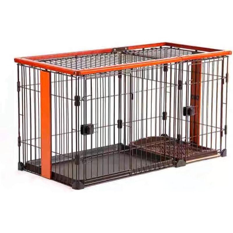 【まとめ売り】 N&S 犬 ゲージ ペットサークル ケージ サークル 屋根面付き 犬トイレ付き しつけできる ツードア ツールーム 犬向けケージ 室内ケージ 【2425395143】(12958円)