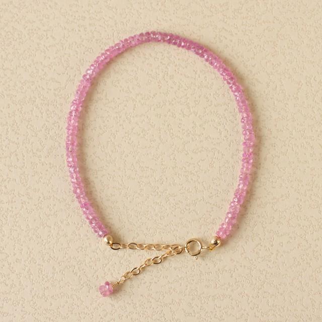 パワーストーン ブレスレット 恋愛運 bello ピンクサファイア ボタン 