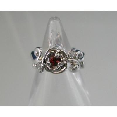 高品質 日本製 シルバー925 ネックレス 1月誕生石 ガーネット＆天然ダイヤモンドベビーリング