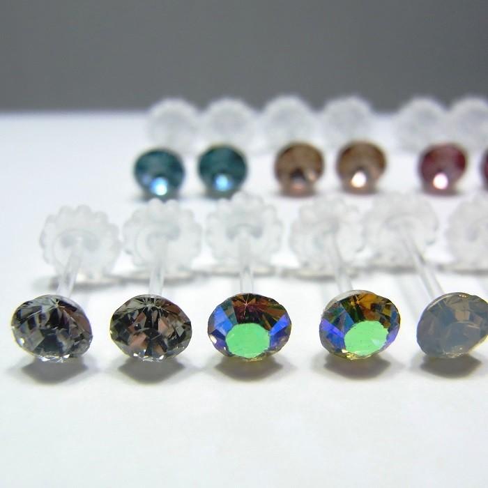 ピアス 4mm 樹脂製 アクリルストーンピアス 13カラー ANGEL FACTORY 