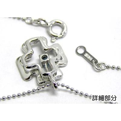 高品質 日本製 シルバー925 ネックレス 天然石orCジルコニア クローバースイング 4タイプ_3