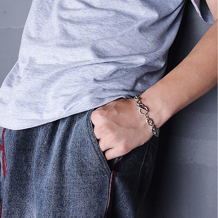 ブレスレット メンズ レディース シルバー チェーン マンテル サージカル ステンレス 316L 太め ステンレス 喜平風 人気 20代 30代 40代 50代 |  | 07