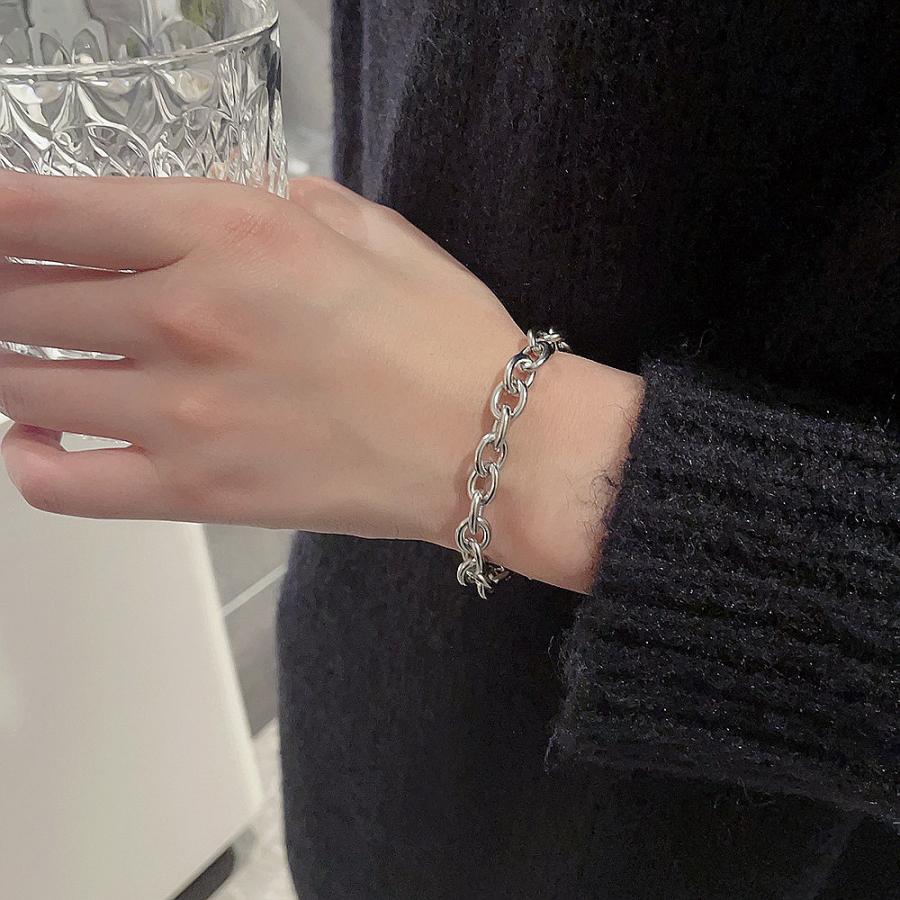 ブレスレット メンズ レディース シルバー チェーン マンテル サージカル ステンレス 316L 太め ステンレス 喜平風 人気 20代 30代 40代 50代 |  | 08