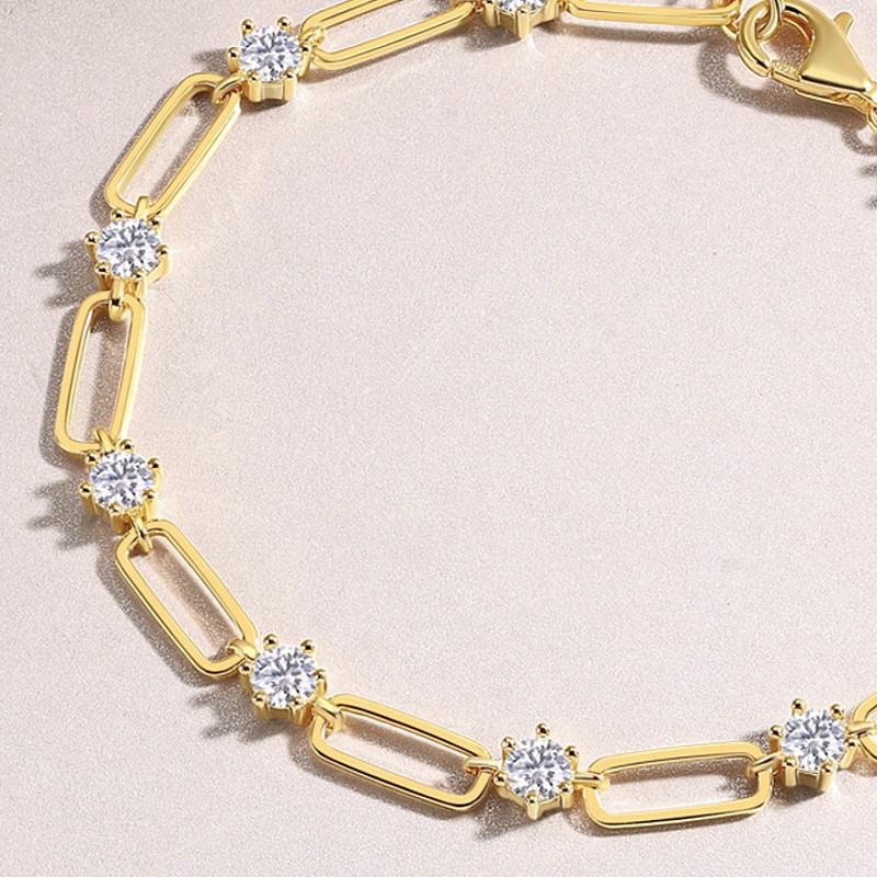 ブレスレット レディース クリア グリーン CZダイヤモンド AAAA ジルコニア リンクチェーン 18K ゴールド ロジウムコーティング アレルギー対応 華奢 20代 30代 |  | 02